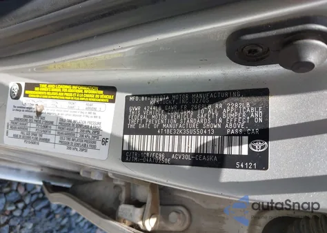 2005 Toyota Camry Se из США, поврежденный, VIN 4T1BE32K35U550413